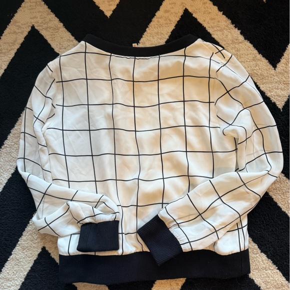 Milly Checkprint Silk Georgette Sweatshirt S - Picture 5 of 6